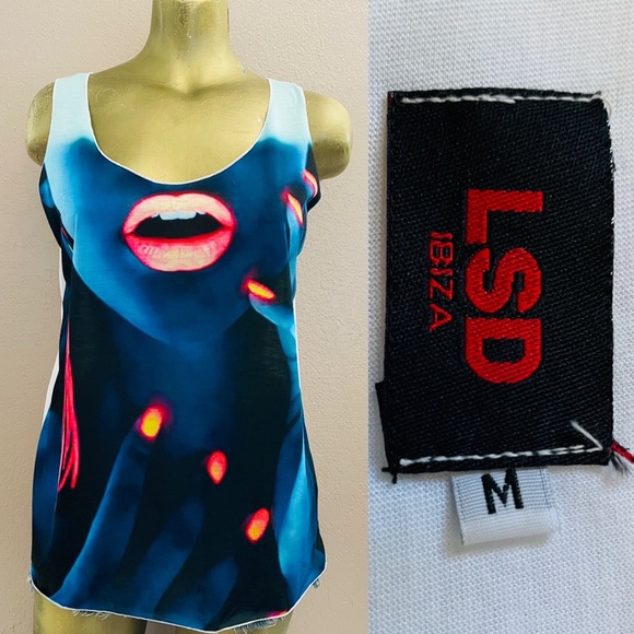LSD IBIZA New Sexy Black Light Nightclub / Festival TANK TOP Must See! M - Picture 2 of 16